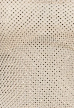 Nude Lange Glitter Jurk met Strass Steentjes en Stretch