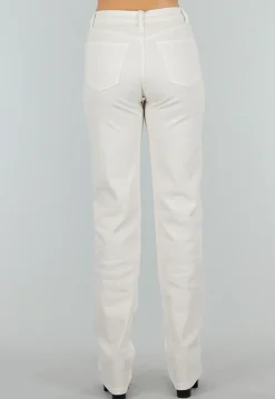 Offwhite Jeansbroek in Tall Fit met Stretch, Straight Leg en Mid Waist