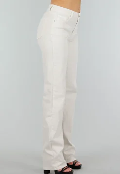 Offwhite Jeansbroek in Tall Fit met Stretch, Straight Leg en Mid Waist