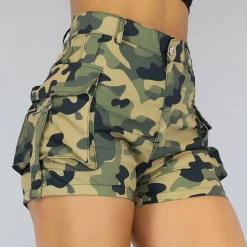 Olijfgroene Camo Cargo Short