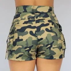 Olijfgroene Camo Cargo Short