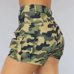 Olijfgroene Camo Cargo Short