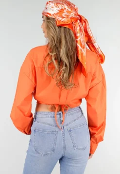 Oranje Blouse met Strap Details