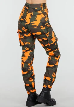 Oranje Camouflage Cargo Broek met Steekzakken