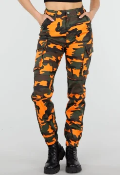 Oranje Camouflage Cargo Broek met Steekzakken