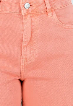 Oranje Denim Wide Leg Jeans met Hoge Taille en Stretch