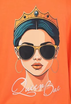 Oranje Koningsdag Sweater Dames met Queen Bae Print