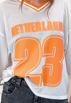 Oranje Netherlands Jersey Top met Nummer