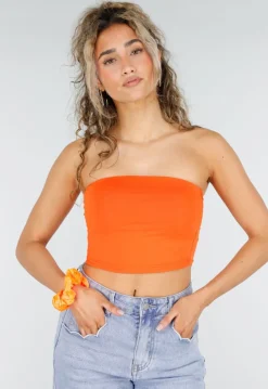 Oranje Scrunchie met Gekleurde LED Lichtjes