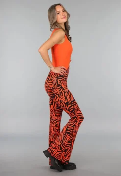 Oranje Top met Vierkant Uitgesneden Hals
