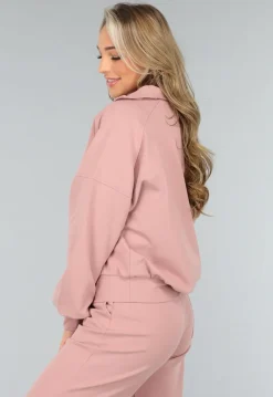Oudroze Trui met Rits Detail