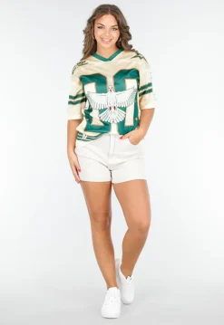 Oversized Baseball Jersey met Vogelprint