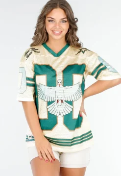 Oversized Baseball Jersey met Vogelprint