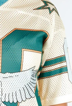 Oversized Baseball Jersey met Vogelprint