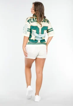 Oversized Baseball Jersey met Vogelprint