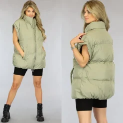Oversized Bodywarmer Olijfgroen