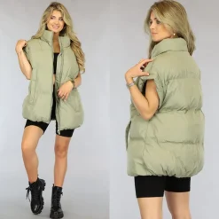 Oversized Bodywarmer Olijfgroen
