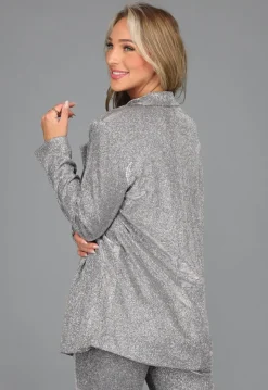 Oversized Zilveren Glitter Blazer