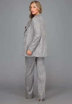Oversized Zilveren Glitter Blazer