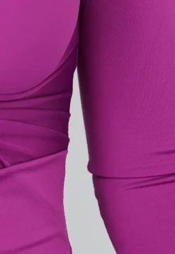 Paarse Lange Jurk met Cutout
