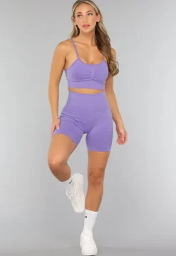 Paarse Sportieve Set met Biker Short