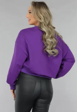 Paarse Sweater met Schuine Afwerking
