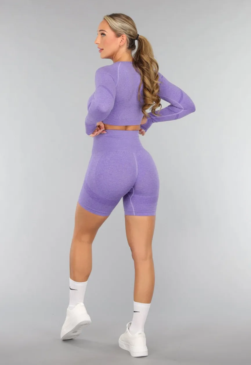 Paars Yoga Broekje met Scrunch