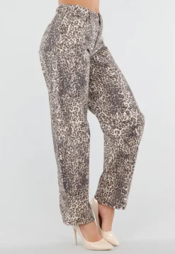 Panterprint Balloon Jeans met High Waist en Barrel Pijpen
