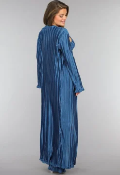 Petrol Plissé 3 Piece met Lang Vest