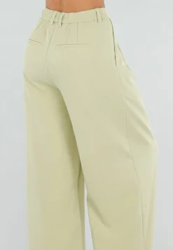 Pistachegroene Petite Wide Leg Broek met Plooien