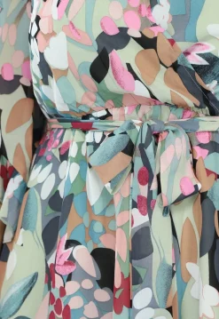Print Skater Jurk met Flair Mouwen en Tailleband