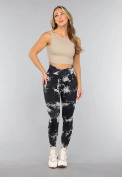 Print Stretch Overslag Legging met Tie Dye