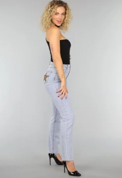 Rechte Jeans met Panterprint Sterren