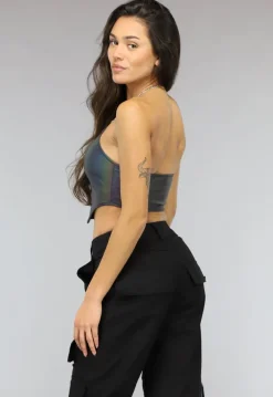 Reflecterende Halter Top met Ketting