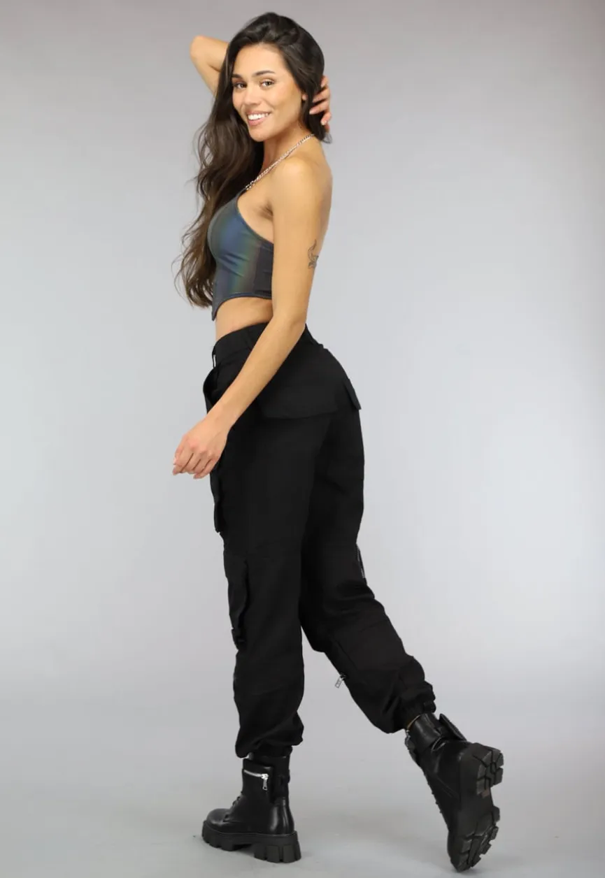 Reflecterende Halter Top met Ketting