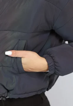 Regenboog Reflecterende Gewatteerde Bomber Jas