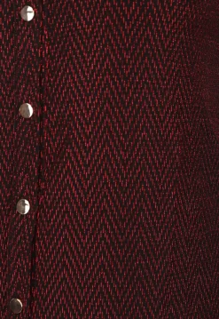 Rode Glitter Blouse met Zigzag Patroon