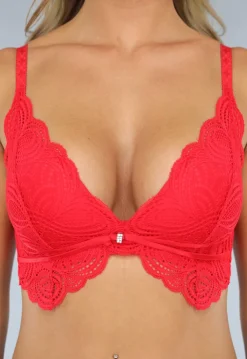Rode Kanten Crop Top met Padding