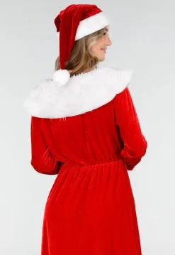 Rode Kerst Maxi Jurk met Riem en Kerstmuts