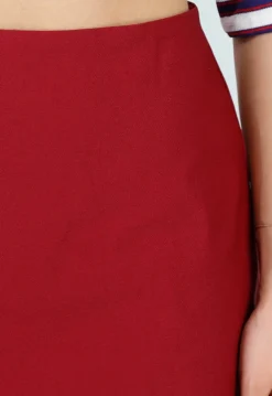 Rode Korte Skort met Stretch en Binnenbroekje