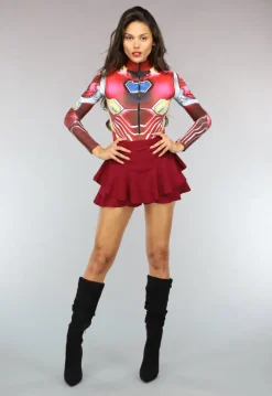 Rode Marvel Iron Man Bodysuit met Rits