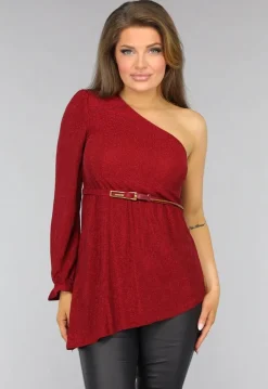 Rode One Shoulder Glitter Top