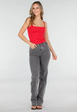 Rode Spaghetti Sporttop met Stretch