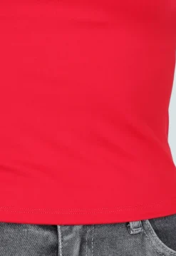 Rode Spaghetti Sporttop met Stretch