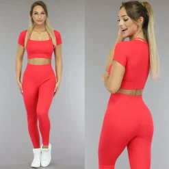Rode Squatproof Sportlegging van Ribstof