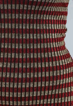Rode Strapless Glitter Bodycon Jurk