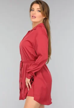 Roestbruine Lange Blouse met Broekje en Tailleband