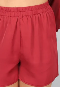Roestbruine Lange Blouse met Broekje en Tailleband