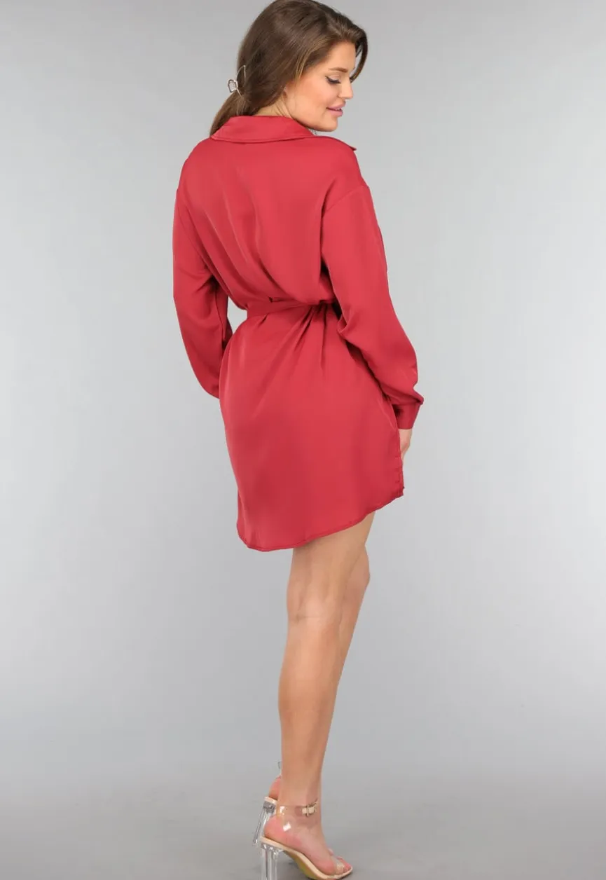Roestbruine Lange Blouse met Broekje en Tailleband