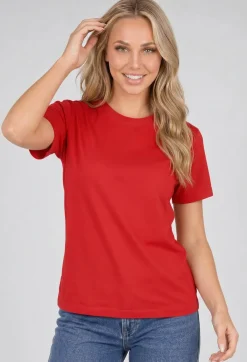 Rood Basic T-Shirt met Lichte Stretch